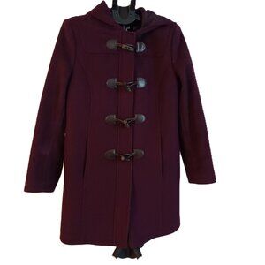 L.L. Bean Women’s Classic Lambswool Duffel Coat Maroon Size 10 Item 284397 EUC
